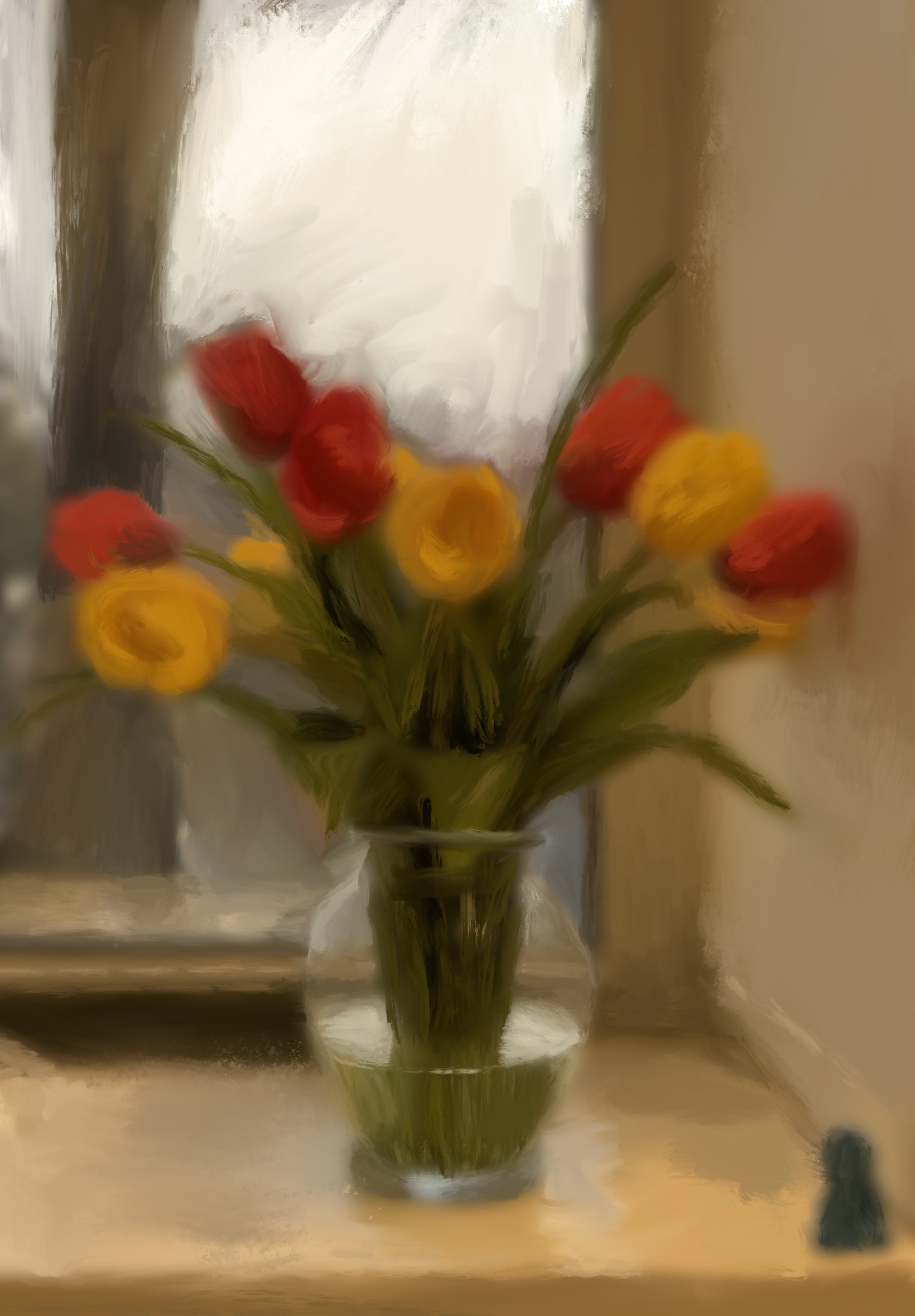 tulips on a rainy day